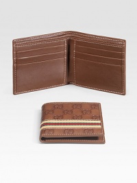 Signature guccissima leather with six card slots and two bill compartments. Fabric web detail 3¾ X 4¼ Made in Italy Signature guccissima leather with six card slots and two bill compartments. Fabric web detail 3¾ X 4¼ Made in Italy