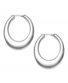 Shapely and stunning. These oval-shaped flat hoop earrings are available in a medium size and crafted in sterling silver for a subtle approach to elegance. Approximate drop: 1-3/8 inches. Approximate drop: 7/8 inch.