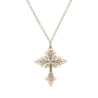 Rose Gold and Silver Tone Cross Necklace Rose Gold and Silver Tone Cross Necklace