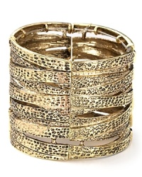Add glamor and attitude to your look with this textured gold cuff from RJ Graziano. Wear yours with everything from summer maxi dresses to cute cutoffs. Add glamor and attitude to your look with this textured gold cuff from RJ Graziano. Wear yours with everything from summer maxi dresses to cute cutoffs.