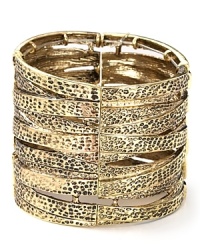 Add glamor and attitude to your look with this textured gold cuff from RJ Graziano. Wear yours with everything from summer maxi dresses to cute cutoffs.