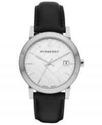 Burberry style, redefined. This precise Swiss watch showcases modern check patterns and rich leathers.