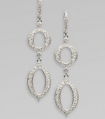 EXCLUSIVELY AT SAKS. An elegant style featuring pointed ovals accented with brilliant pavé crystals in a drop design. CrystalsRhodium-plated brassLength, about 2Leverback hookImported 