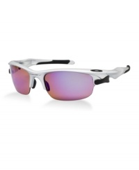 The all new Oakley FAST JACKET is a performance product with a unique interchangeable lens design that lets you match your optics to your environment. Switching out the lenses is fast and easy, thanks to SWITCHLOCK Technology. It's an innovation that locks the lenses in place with a quick release system. With SWITCHLOCK, the lenses are securely suspended without any stresses that could alter the optics, so you'll have premium clarity with true, accurate vision. Oakley shaped stainless steel with metal injection molding to create a convenient button that releases each lens. That means minimal handling and no hassle. Just put in a new lens set and go. The polished silver frame is made of lightweight O Matter (TM) material, as well as Unobtanium (TM) earsocks and nosepads. Accessories included: Oakley Nano-clear Hydrophobic Mini-Pen to clean lenses and repel moisture and oils, protective Oakley Soft Vault (case), and two sets of Oakley High Definition Optics® lenses (blue iridium and jade iridium). The all new Oakley FAST JACKET is a performance product with a unique interchangeable lens design that lets you match your optics to your environment. Switching out the lenses is fast and easy, thanks to SWITCHLOCK Technology. It's an innovation that locks the lenses in place with a quick release system. With SWITCHLOCK, the lenses are securely suspended without any stresses that could alter the optics, so you'll have premium clarity with true, accurate vision. Oakley shaped stainless steel with metal injection molding to create a convenient button that releases each lens. That means minimal handling and no hassle. Just put in a new lens set and go. The polished silver frame is made of lightweight O Matter (TM) material, as well as Unobtanium (TM) earsocks and nosepads. Accessories included: Oakley Nano-clear Hydrophobic Mini-Pen to clean lenses and repel moisture and oils, protective Oakley Soft Vault (case), and two sets of Oakley High Definition Optics® lenses (blue iridium and jade iridium).