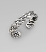 From the Woven Cable Collection. Bold and beautiful, textured and smooth cables intertwine elegantly in a graceful sterling silver cuff. Sterling silver Diameter, about 2¼ Width, about ½ Imported