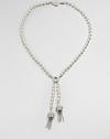 EXCLUSIVELY AT SAKS. This unique necklace has been meticulously crafted using beautifully simulated pearls. Each pearl begins with a crystal core which has multiple layers of nacre, a genuine 'mother-of-pearl' coating. CrystalsSimulated pearlsRhodium-plated brassLength, about 18Pendant size, about 3.75Box and tongue closureImported 