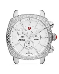 Mix it luxe with this diamond-decked watch face from Michele, crafted of stainless steel and designed for chic customization. Mix it luxe with this diamond-decked watch face from Michele, crafted of stainless steel and designed for chic customization.