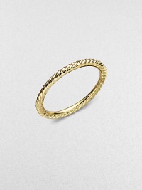 From the Midnight Melange Collection. A slim cable design in polished 18K yellow gold.18K yellow gold Width, about 2mm Imported Additional Information Women's Ring Size Guide From the Midnight Melange Collection. A slim cable design in polished 18K yellow gold.18K yellow gold Width, about 2mm Imported Additional Information Women's Ring Size Guide