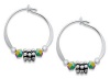 Jody Coyote Sterling Silver Earrings, Daisy Hoop Earrings