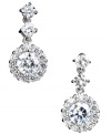 Treat yourself to a little luxury. CRISLU's stunning drop earrings reflect the light from every angle with dozens of pave-set cubic zirconias (1-1/8 ct. t.w.). Set in platinum-plated sterling silver. Approximate drop: 3/4 inch.
