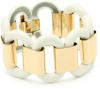 Anne Klein Gold-Tone and Ivory Flex with Buckle Accent Stretch Bracelet