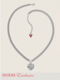 GUESS Crystal Heart Pendant, SILVER GUESS Crystal Heart Pendant, SILVER