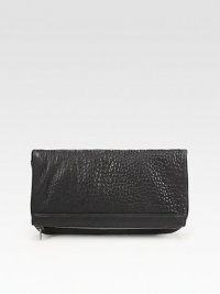 A sleek metal zipper is the finishing touch on this fold-over design of ultra-soft pebbled lambskin leather. Fold-over magnetic flap and top zip closureOne zip pocket under flapOne outside zip pocketFully lined13W X 8H X 1DImported A sleek metal zipper is the finishing touch on this fold-over design of ultra-soft pebbled lambskin leather. Fold-over magnetic flap and top zip closureOne zip pocket under flapOne outside zip pocketFully lined13W X 8H X 1DImported