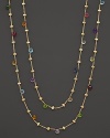 From the Paradise collection, a gold necklace with semi precious stones, designed by Marco Bicego. Shown doubled, but can be worn as one long strand too.