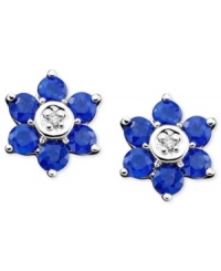 Add a little springtime cheer to your ears. These beautiful 14k gold earrings are studded with round-cut sapphires (1-1/10 ct. t.w.) and diamond accents. Add a little springtime cheer to your ears. These beautiful 14k gold earrings are studded with round-cut sapphires (1-1/10 ct. t.w.) and diamond accents.