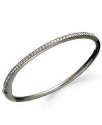 Indulge yourself with a little shimmer. Eliot Danori's elegant bangle bracelet features black crystals set in hematite-plated mixed metal. Approximate diameter: 2-1/2 inches. Indulge yourself with a little shimmer. Eliot Danori's elegant bangle bracelet features black crystals set in hematite-plated mixed metal. Approximate diameter: 2-1/2 inches.