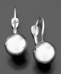 Bright a little light into your look with these beautiful ball leverback earrings crafted in 14k white gold. Approximate drop: 3/4 inch. Bright a little light into your look with these beautiful ball leverback earrings crafted in 14k white gold. Approximate drop: 3/4 inch.