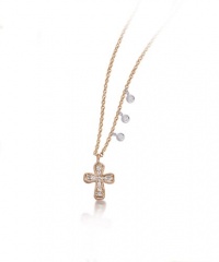 Meira T 14K Rose Gold & Diamond Delicate Cross with Bezel Diamond Accents Necklace Meira T 14K Rose Gold & Diamond Delicate Cross with Bezel Diamond Accents Necklace