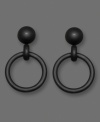 Stylish door-knocker earrings look even more current in a trendy matte finish, by Betsey Johnson. Crafted in mixed metal. Approximate diameter: 1-1/2 inches.