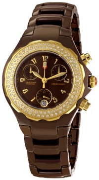 Michele Women's MWW12A000012 Tahitian Diamond Ceramic GP Chocolate Chronograph Watch Michele Women's MWW12A000012 Tahitian Diamond Ceramic GP Chocolate Chronograph Watch