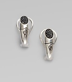 A pretty sterling silver design embellished with black sapphires. Black sapphires Sterling silver Post and omega back Drop, about ¾ Imported 
