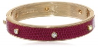 Anne Klein Dalton Gold-Tone Cranberry Leather Thin Bangle Bracelet Anne Klein Dalton Gold-Tone Cranberry Leather Thin Bangle Bracelet
