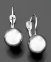 Bright a little light into your look with these beautiful ball leverback earrings crafted in 14k white gold. Approximate drop: 3/4 inch.