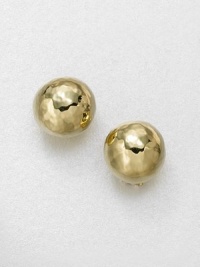 From the Glamazon Collection. Radiant hammered 18k gold in a classic, domed button design. 18k goldSize, about .4Post backImported From the Glamazon Collection. Radiant hammered 18k gold in a classic, domed button design. 18k goldSize, about .4Post backImported