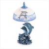 Dancing Dolphins Dolphin Table Lamp Frosted Glass Shade