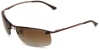 Ray-Ban Men's RB3183P 014/T563 Polarized Wrap Sunglasses,Brown Frame/Brown Gradient Lens,One Size