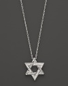 Diamond pavé adds sparkle to a sterling silver Star of David pendant necklace from the Classic Chain Kepang collection by John Hardy.