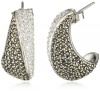 Judith Jack Sterling Silver, Marcasite and Crystal Demi Hoop Earrings