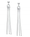 Hot style that moves with you. Slinky drop earrings in sterling silver. Approximate drop: 2-1/2 inches.