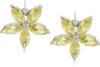 CZ by Kenneth Jay Lane Classic Cubic Zirconia Rhodium-Plated Marquise Flower Earrings