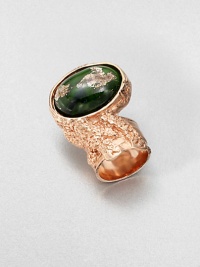 Held in an intriguing freeform setting, a stone of beautiful glass is suspended above your finger. GlassGoldtoneDiameter, about 1.1Made in Italy and imported Held in an intriguing freeform setting, a stone of beautiful glass is suspended above your finger. GlassGoldtoneDiameter, about 1.1Made in Italy and imported