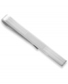 This sleek tie bar adds the perfect finishing touch to his work ensemble. Crafted in sterling silver, it features a striped and smooth design. Approximate length: 2-1/8 inches. Approximate width: 1/4 inch.