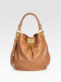 An easy hobo shape in pebbled leather with soft pleats and a signature plaque.Top handle, 7 drop Removable shoulder strap, 16 drop Magnetic top closure One inside zip pocket Two inside open pockets Taffeta lining 14W X 14H X 2¼D Imported Please note: Hardware color varies by bag. An easy hobo shape in pebbled leather with soft pleats and a signature plaque.Top handle, 7 drop Removable shoulder strap, 16 drop Magnetic top closure One inside zip pocket Two inside open pockets Taffeta lining 14W X 14H X 2¼D Imported Please note: Hardware color varies by bag.