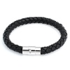 Bling Jewelry Unisex Black Braided Round 8mm Leather Cord Bracelet 8 Inch