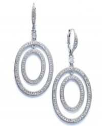 Other-worldly elegance. Eliot Danori's orbital drop earrings exude style and grace with the addition of sparkling crystal accents. Set in rhodium-plated mixed metal. Approximate drop: 2 inches.