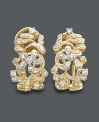 Embrace your inner flirt with these flowery hoop earrings. Fresh from the Effy Collection, these earrings feature a 14k two tone gold design with round-cut diamonds (3/8 ct. t.w.). Approximate drop: 3/4 inch. Embrace your inner flirt with these flowery hoop earrings. Fresh from the Effy Collection, these earrings feature a 14k two tone gold design with round-cut diamonds (3/8 ct. t.w.). Approximate drop: 3/4 inch.
