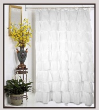 Carmen Crushed Sheer Voile Fabric Shower Curtain-White 70Wx72L Carmen Crushed Sheer Voile Fabric Shower Curtain-White 70Wx72L
