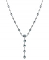 Say yes to elegance inspired by the ocean. This y-shaped necklace highlights round and oval-cut blue topaz gemstones (8-1/2 ct. t.w.) that shimmer in a 14k white gold setting. Approximate length: 17 inches. Approximate drop: 1-1/2 inches.