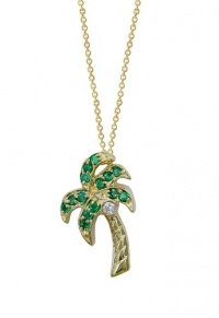 Effy Jewlery 14K Yellow Gold Emerald & Diamond Palm Tree Pendant