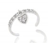 Sterling Silver CZ Dangling Heart Toe Ring