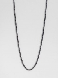 From the Chain Collection. A simple box link design that's perfect with all your favorite enhancers or simply on it's own. Blacked sterling silverLobster clasp closureLength, about 72Imported From the Chain Collection. A simple box link design that's perfect with all your favorite enhancers or simply on it's own. Blacked sterling silverLobster clasp closureLength, about 72Imported