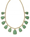 Sprigs of green for spring! This refreshing, reconstituted jade necklace from Lauren by Ralph Lauren is set in 14k gold-plated mixed metal. Approximate length: 16 inches. Approximate drop: 3/4 inch to 1 inch.