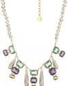 Carolee LUX Rock On Gold-Tone Multi Color Stone Drop Necklace