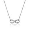 Sterling Silver 18 CZ Infinity Figure 8 Necklace