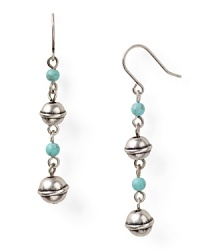 Lauren Ralph Lauren crafts the perfect Southwestern-inspired accent with this pair of drop earrings, accented by silver and turquoise beads. Lauren Ralph Lauren crafts the perfect Southwestern-inspired accent with this pair of drop earrings, accented by silver and turquoise beads.