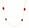 Charter Club Gold-Tone Chain with Red Beads and Crystal Rondelles 36 Necklace